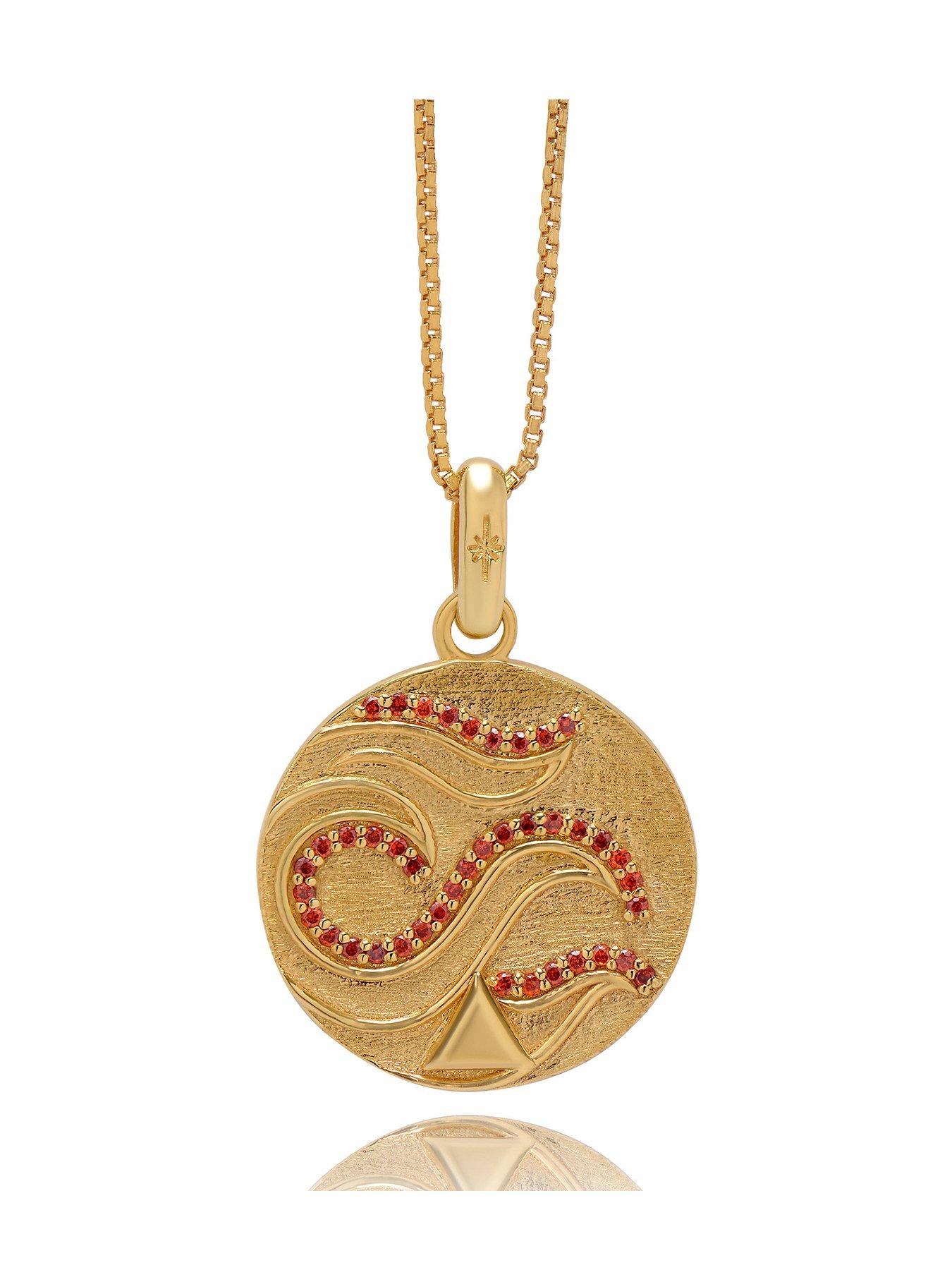 Product photograph of Rachel Jackson Elements Fire Art Coin Necklace from very.co.uk