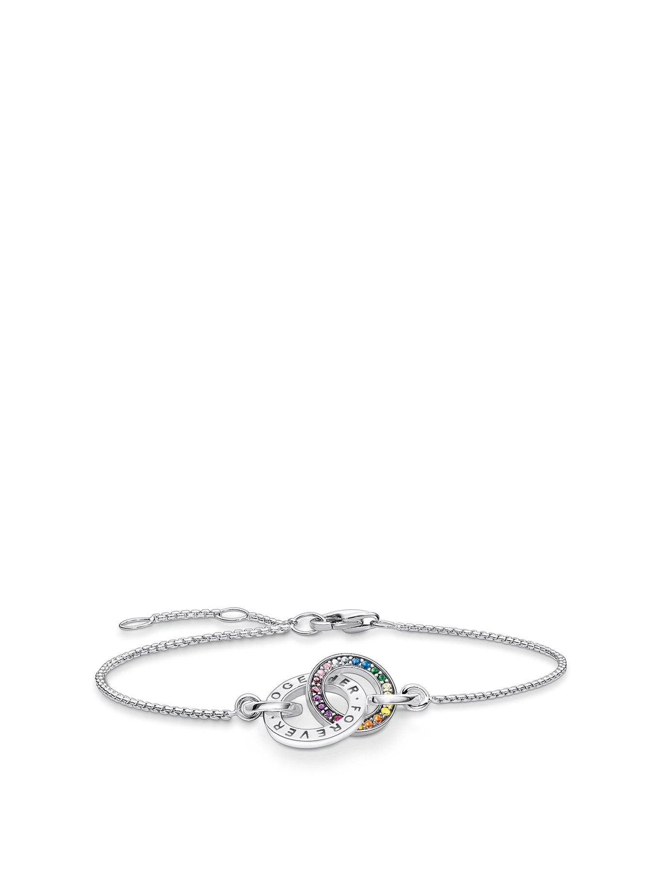 Product photograph of Thomas Sabo Intertwined Rainbow Bracelet from very.co.uk