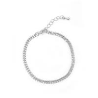 Curb chain silver bracelet.