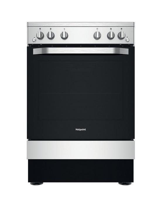front image of hotpoint-hs67g2pmx-60cm-single-gas-cooker-with-gas-hob-inox