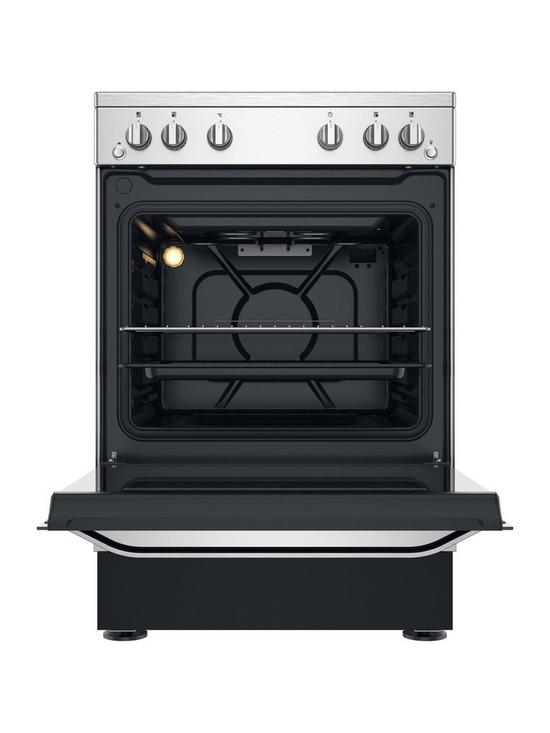 stillFront image of hotpoint-hs67g2pmx-60cm-single-gas-cooker-with-gas-hob-inox