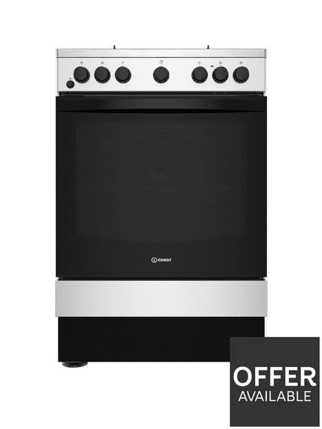 indesit-is67g5phx-60cm-single-dual-fuelnbspcooker-with-gas-hob-and-electric-ovennbsp--inox