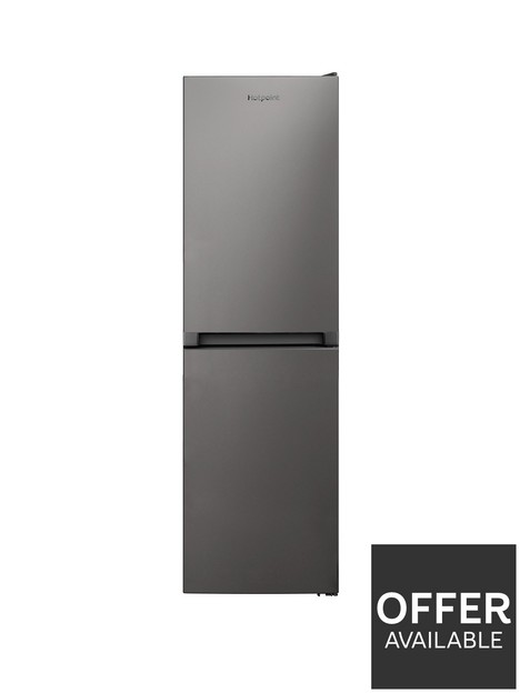 hotpoint-hbnf55181suk1-55cm-wide-freestanding-frost-free-fridge-freezer-silver