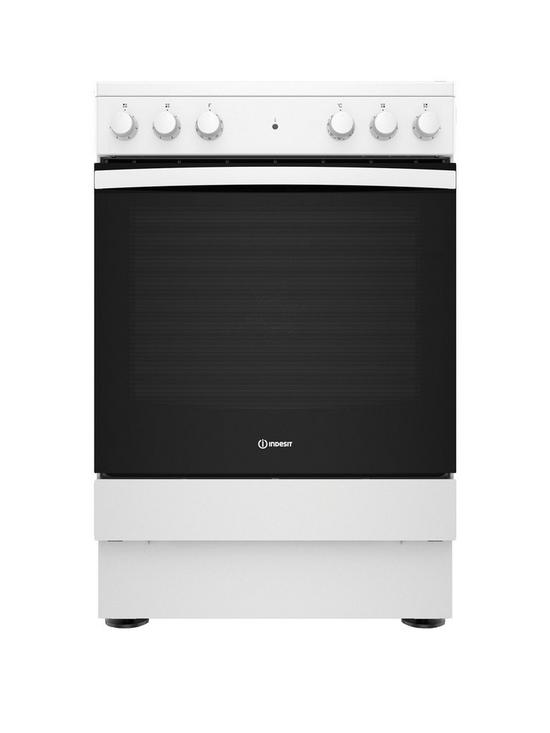 front image of indesit-is67v5khw-60cm-single-electric-cooker-with-ceramic-hob-white