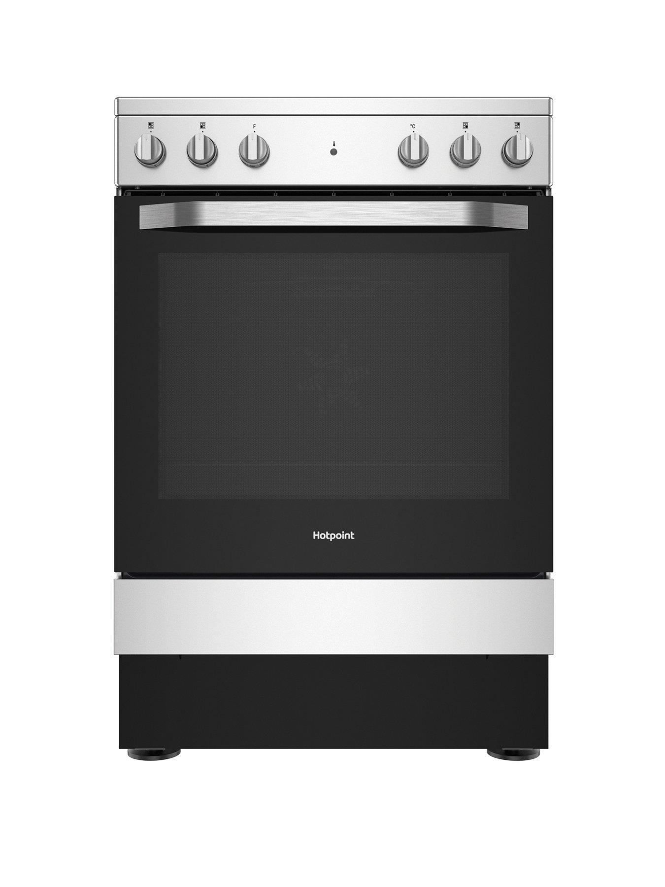 Hotpoint HS67V5KHX 60cm, Single Electric Cooker with Ceramic Hob Inox 