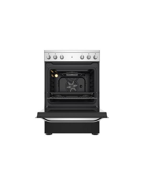 stillFront image of hotpoint-hs67v5khx-60cm-single-electric-cooker-with-ceramic-hob-inox