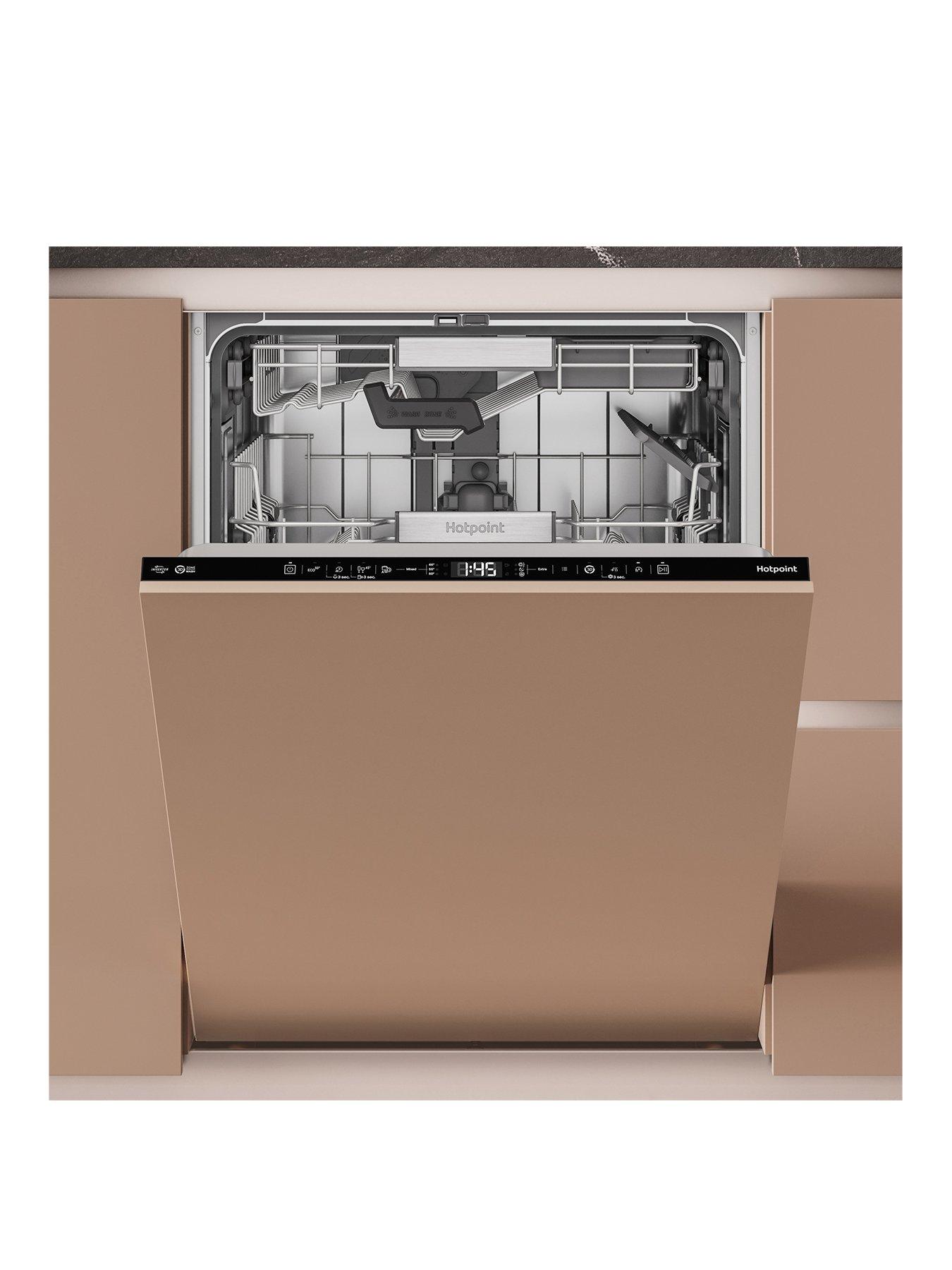 Product photograph of Hotpoint Hydroforce H8iht59ls 14-place Built-in Dishwasher - Black - Dishwasher Only from very.co.uk