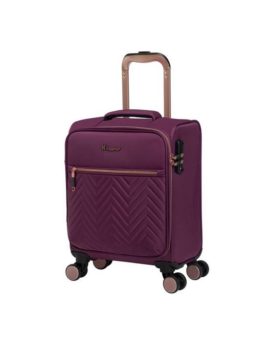 front image of it-luggage-underseat-purple-bewitching-suitcase