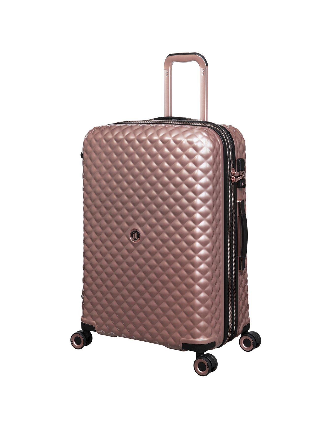 it Luggage Glitzy Rose Gold Medium Hard 8 Wheel Suitcase very.co.uk