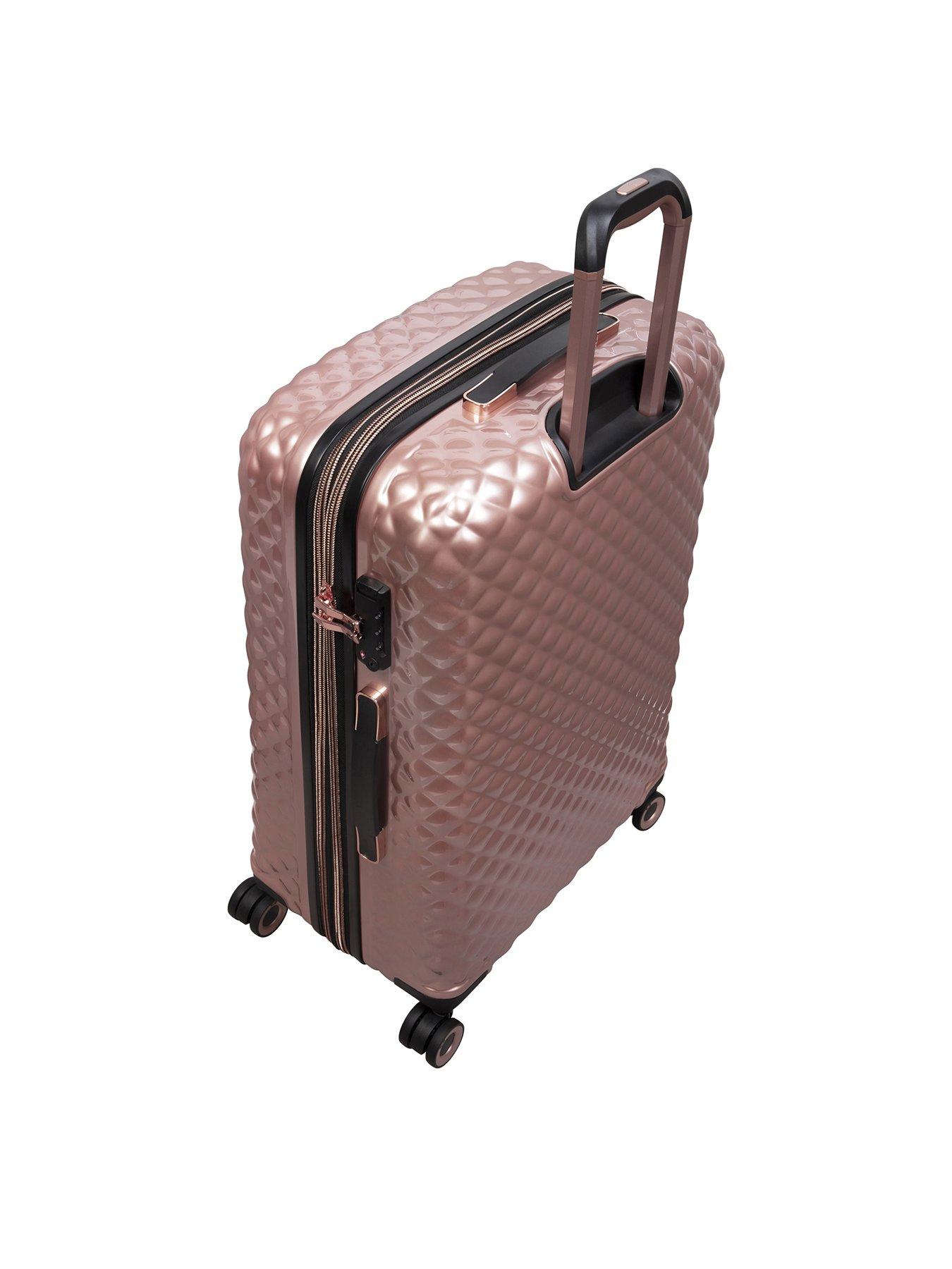 it Luggage Glitzy Rose Gold Medium Hard 8 Wheel Suitcase very.co.uk
