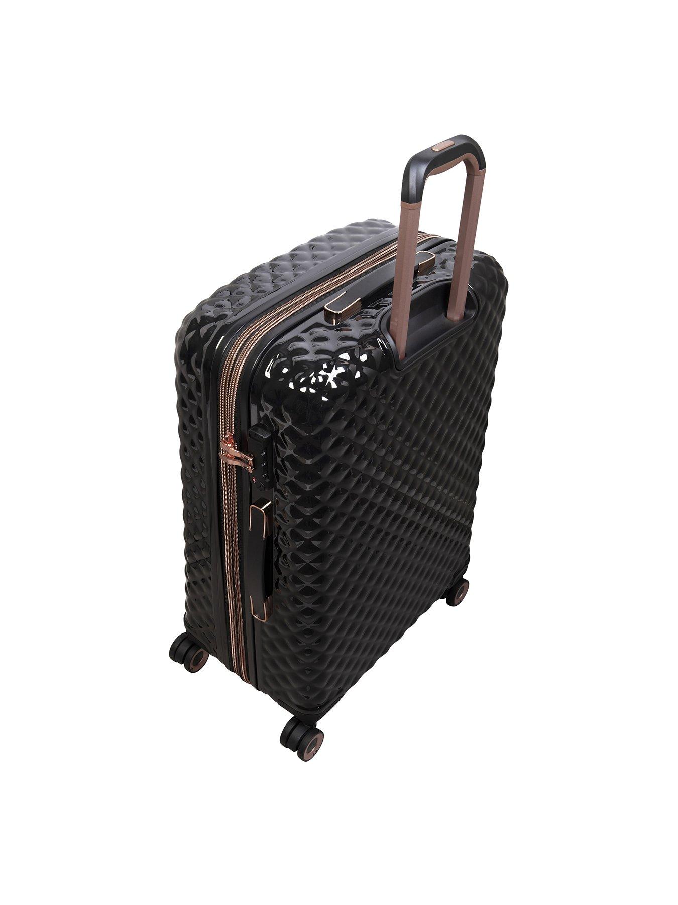 it Luggage Glitzy Black Large Hard 8 Wheel Suitcase very.co.uk