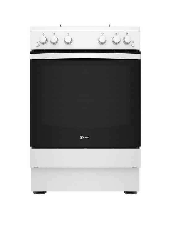 front image of indesit-is67g1pmw-60cm-single-gasnbspcooker-with-gas-hob-white