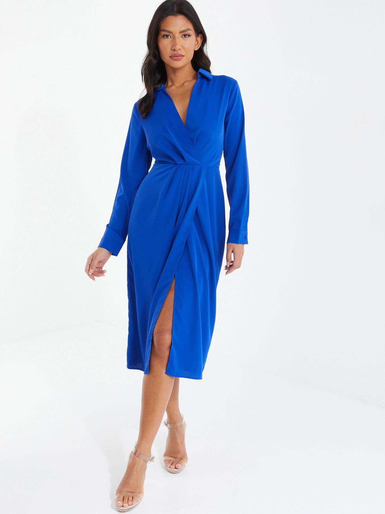 Bright blue shirt dress hotsell