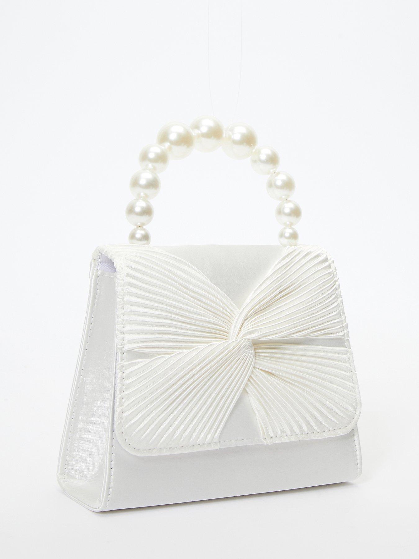 White Bag With Pearl Handle Quiz Bridal Twist Pearl Handle Bag Very