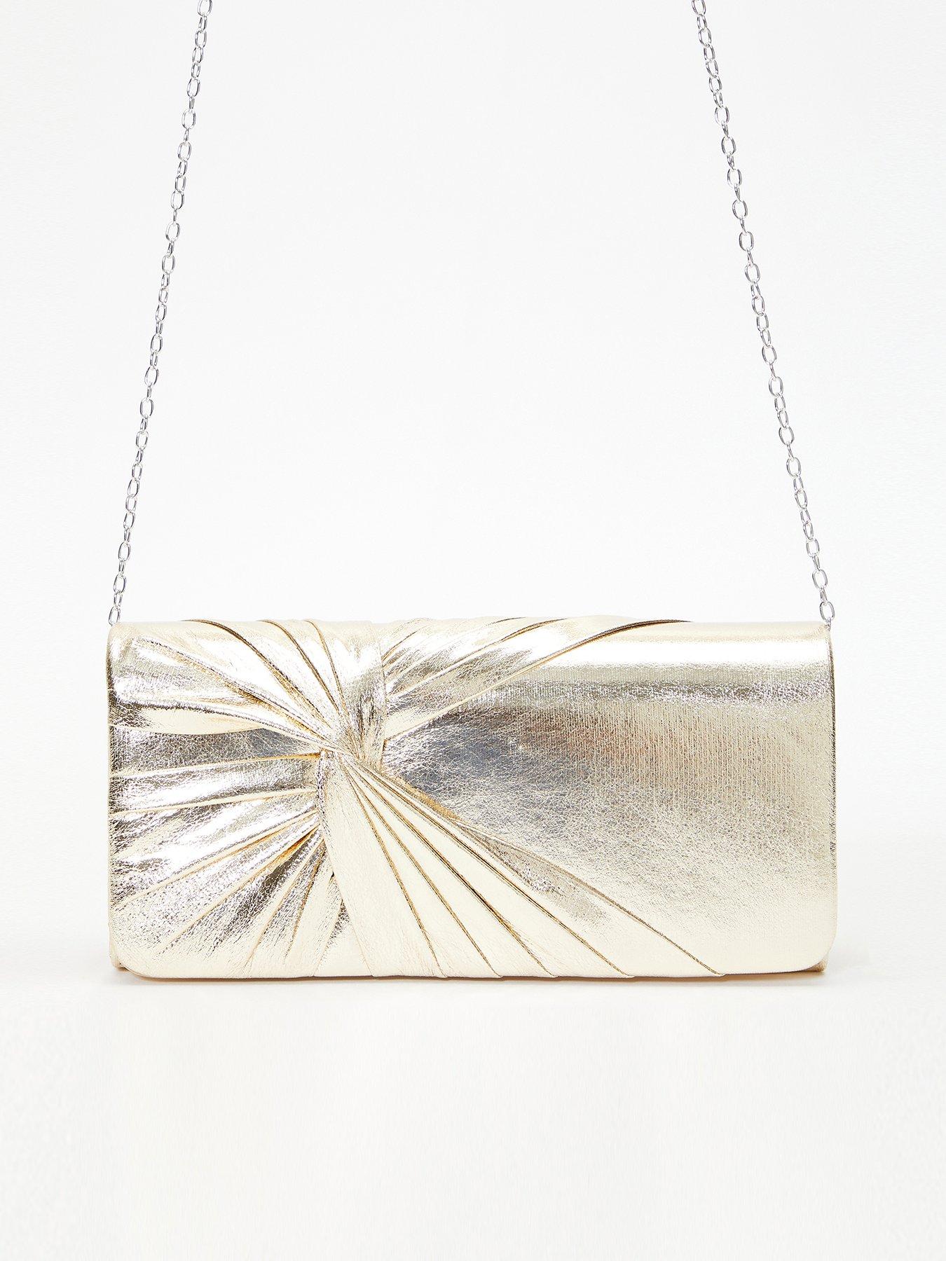 Quiz silver clutch on sale bag