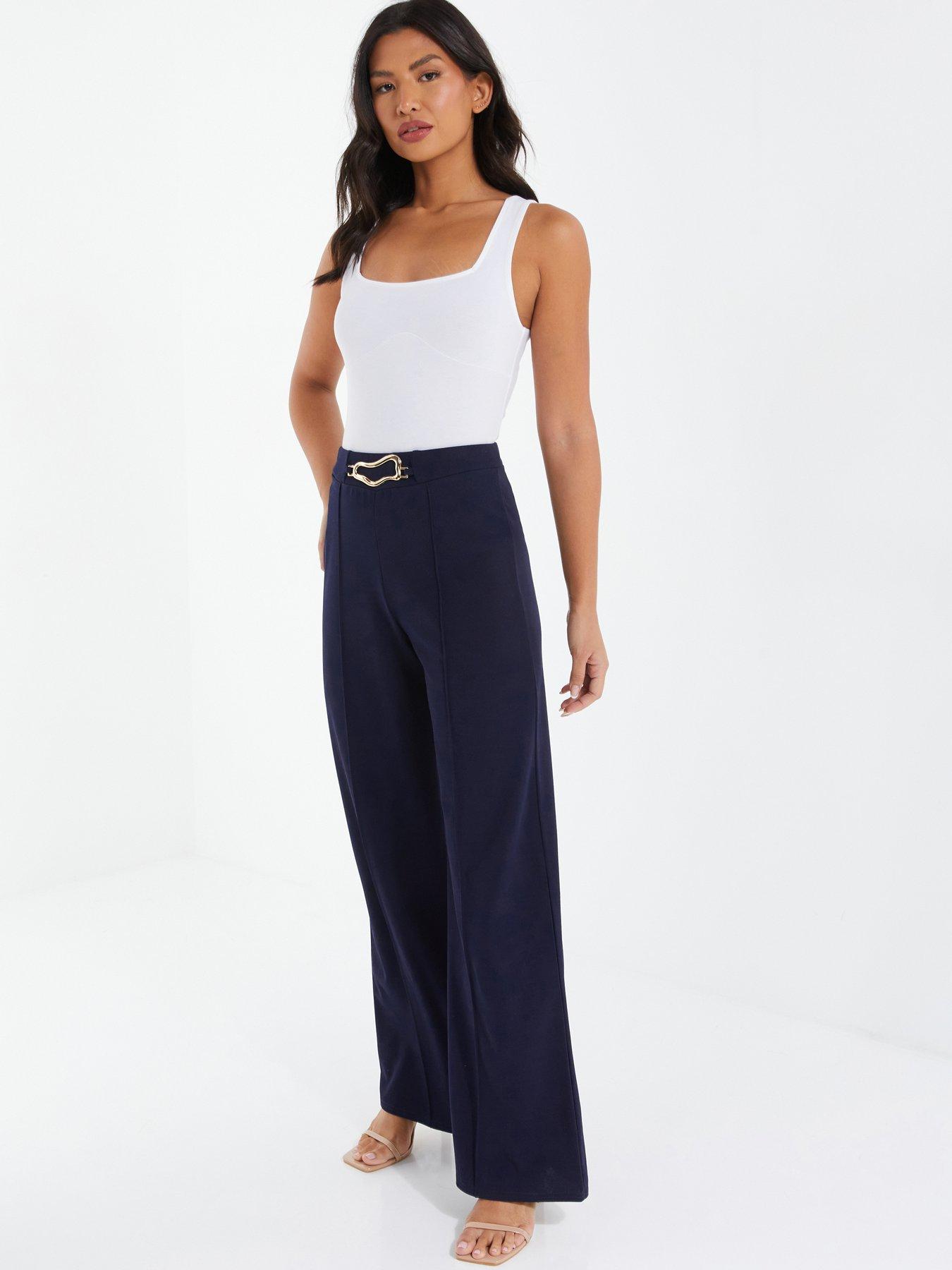 High waisted hot sale buckle trousers