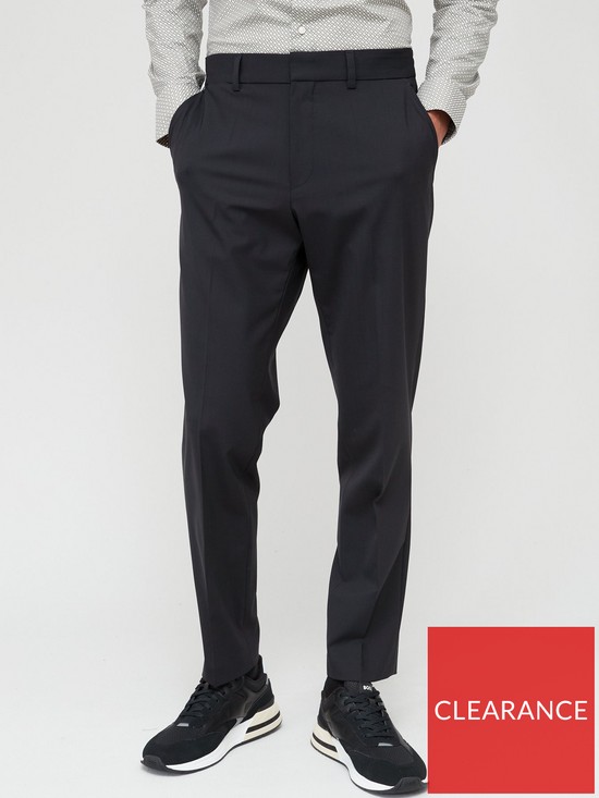 front image of boss-p-genius-cw-wg-233-slim-fit-formal-trousers-black