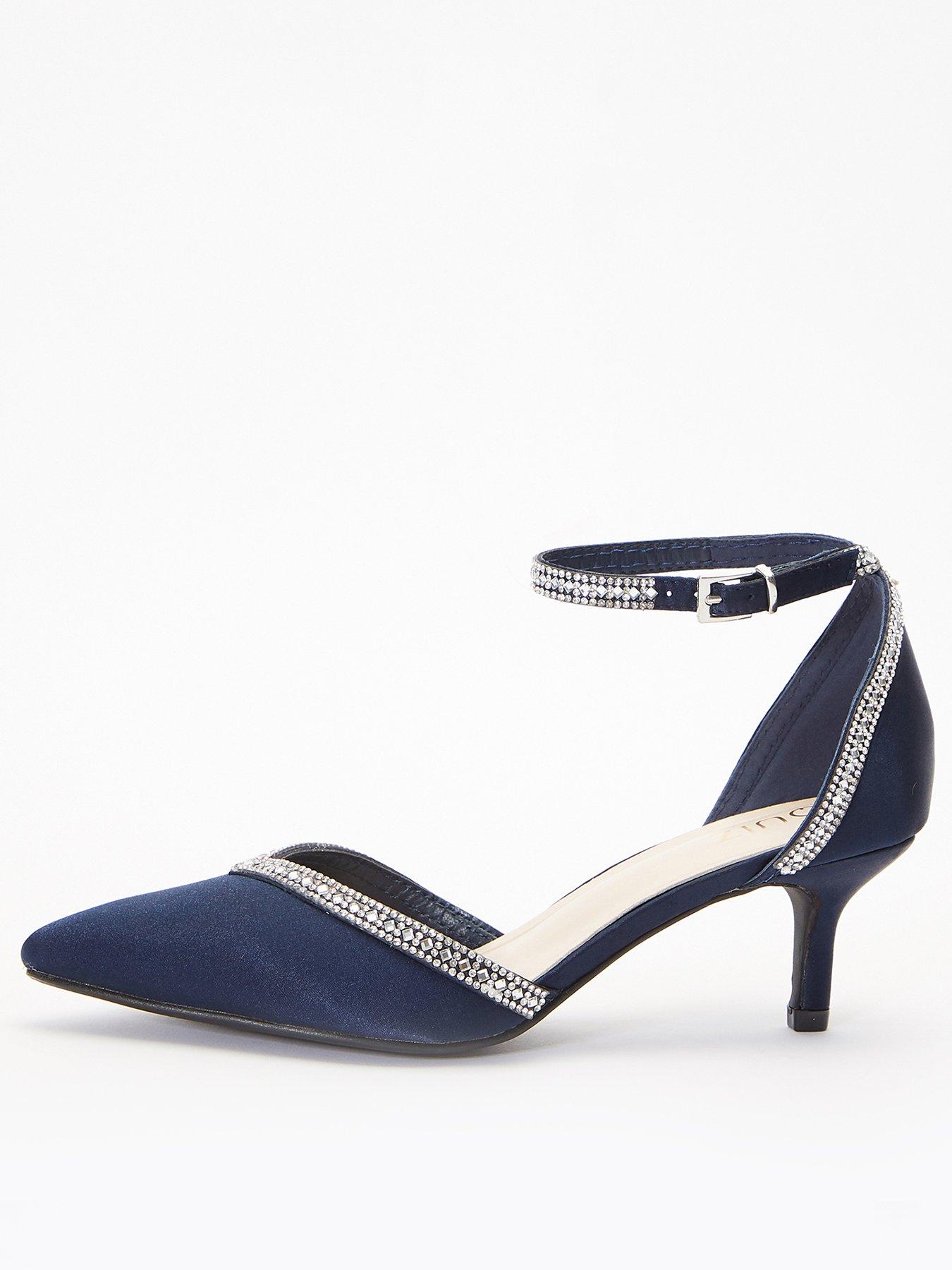 Dark blue kitten heel on sale shoes