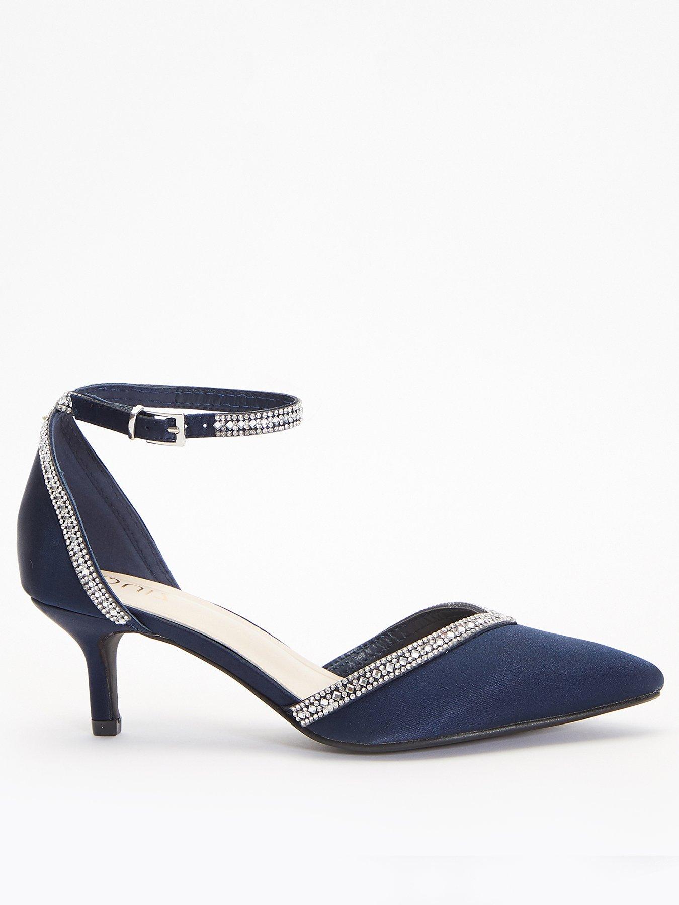 Low Heel Navy Blue Heels Uk Low Heel Shoes Blue Suede Kitten Heels