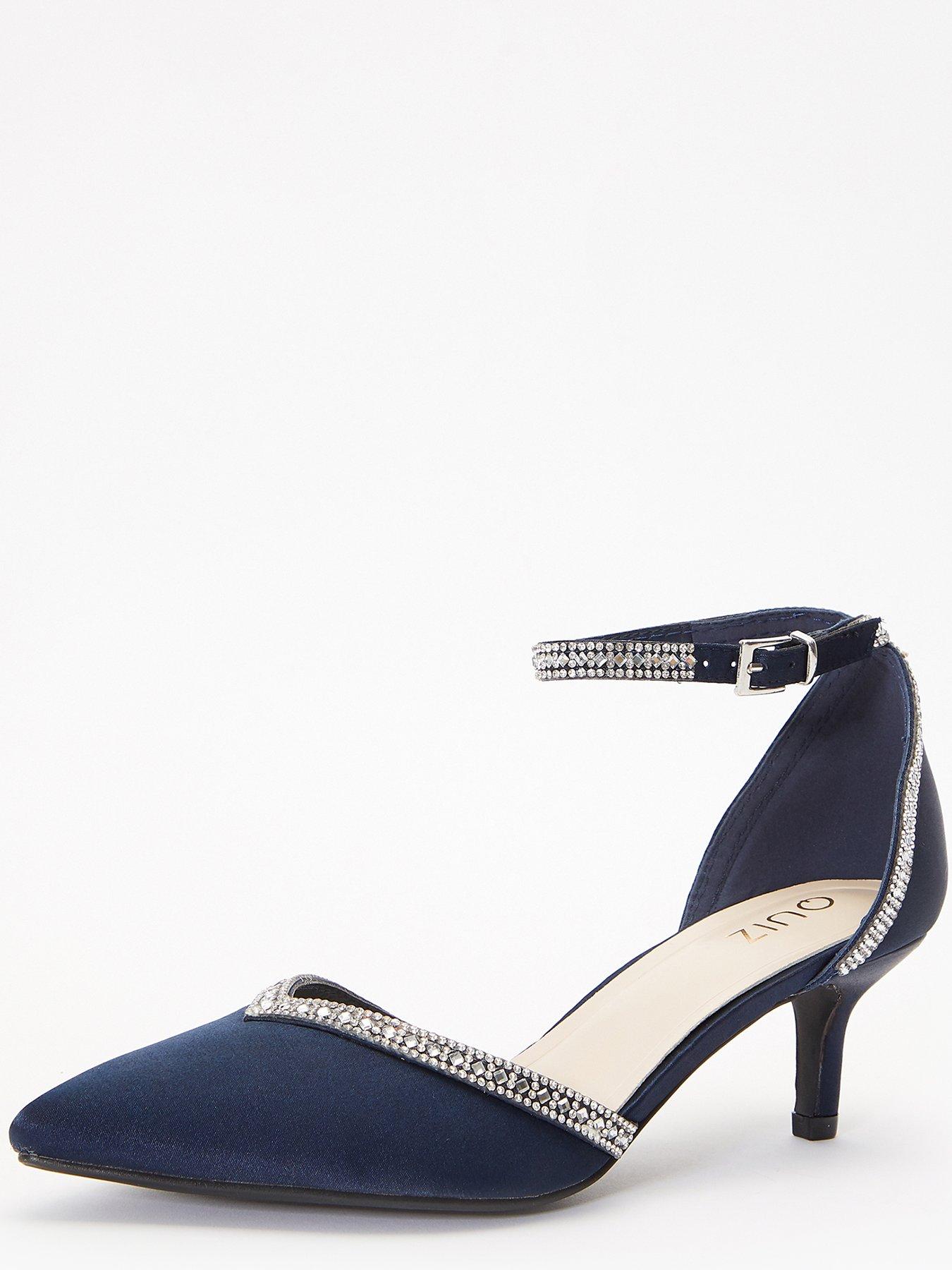 Navy blue sale satin heels