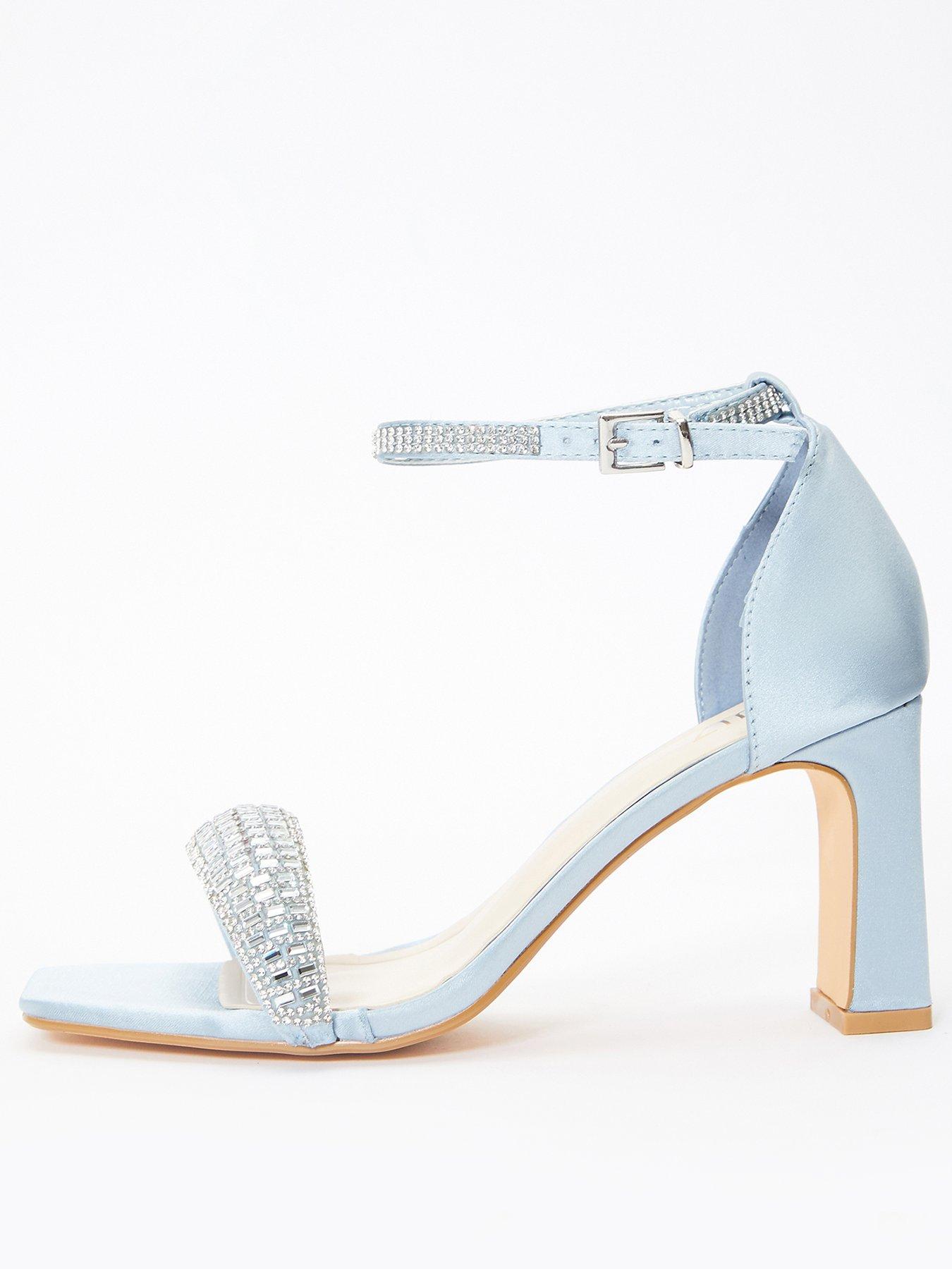 Light blue outlet satin heels