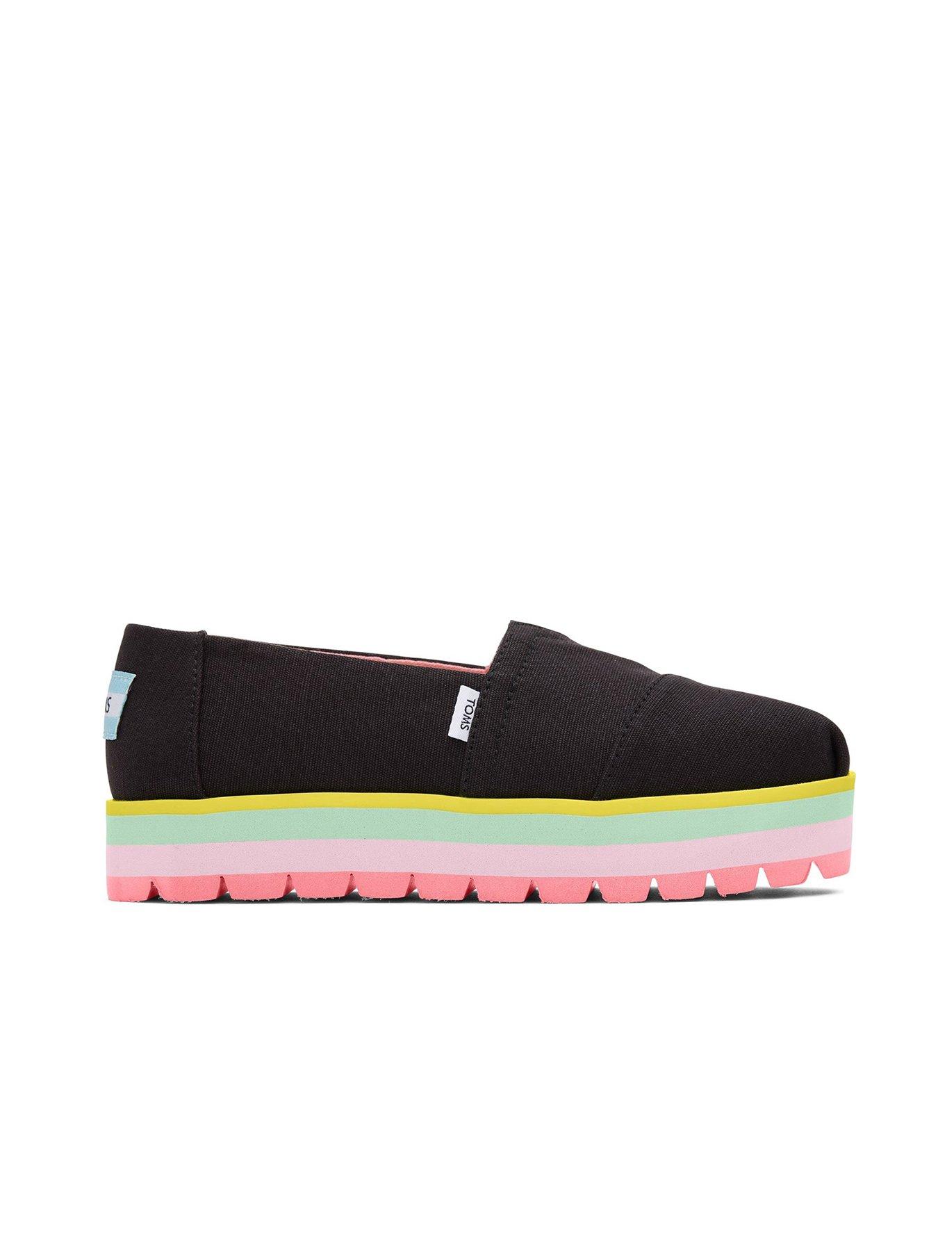 Toms platform sale alpargata black