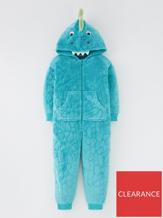 front image of mini-v-by-very-boys-fleece-dinosaurnbspall-in-one-blue