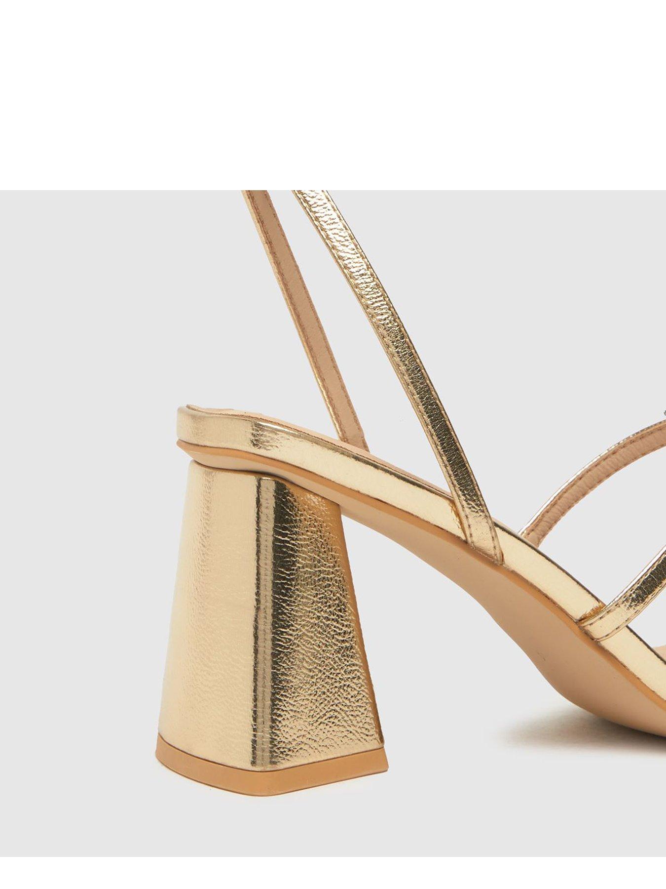 Schuh Samantha New Storm Block Heel Sandal - Gold | very.co.uk