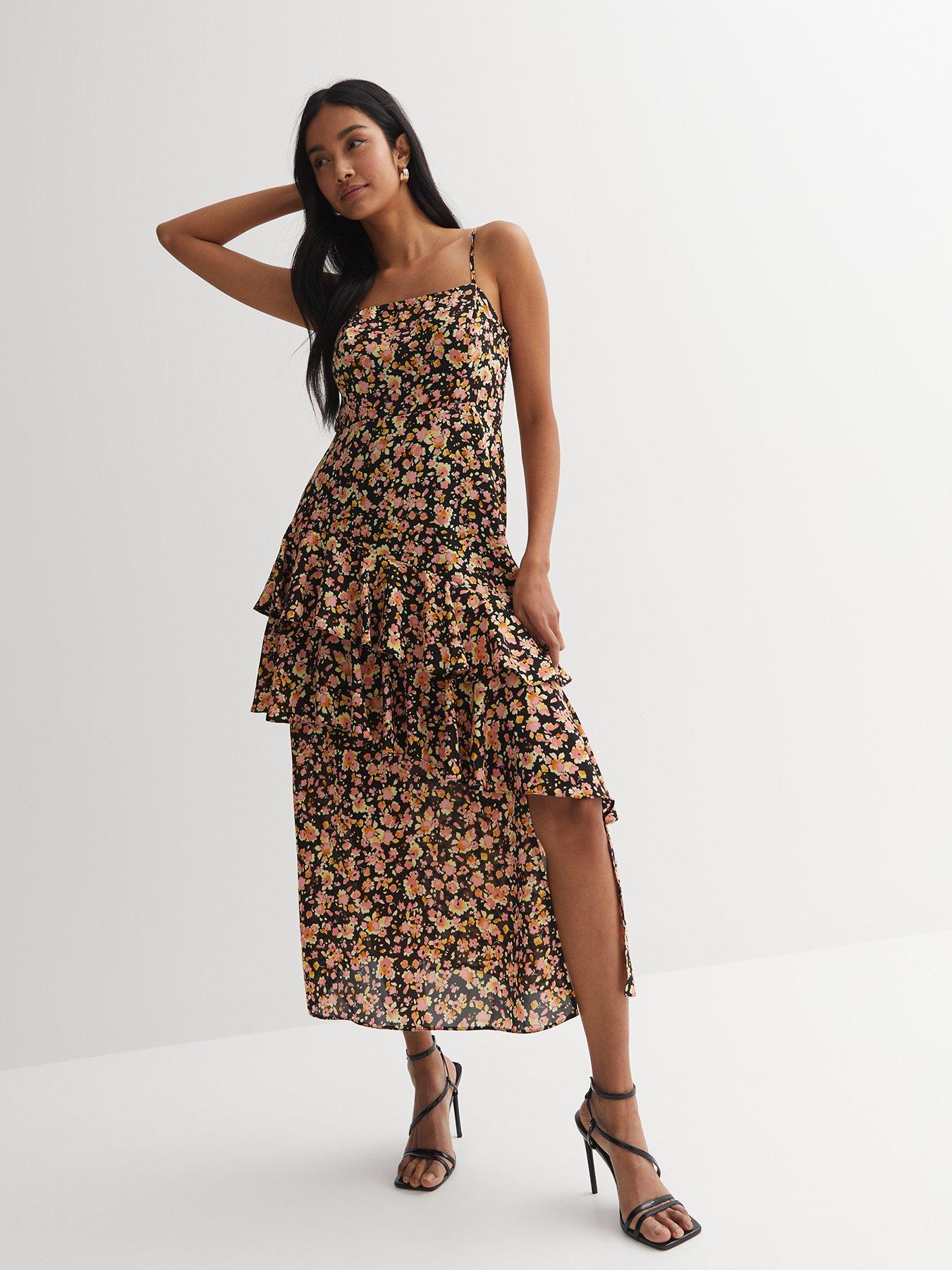 Black floral dress new clearance look