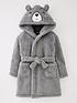  image of mini-v-by-very-boys-novelty-bear-hooded-robe-grey
