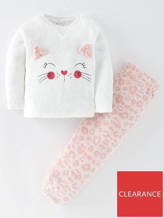 front image of mini-v-by-very-girls-fleece-cat-twosie-pink