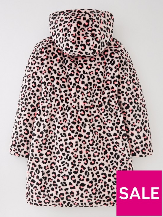 back image of everyday-girls-fleece-leopard-robe