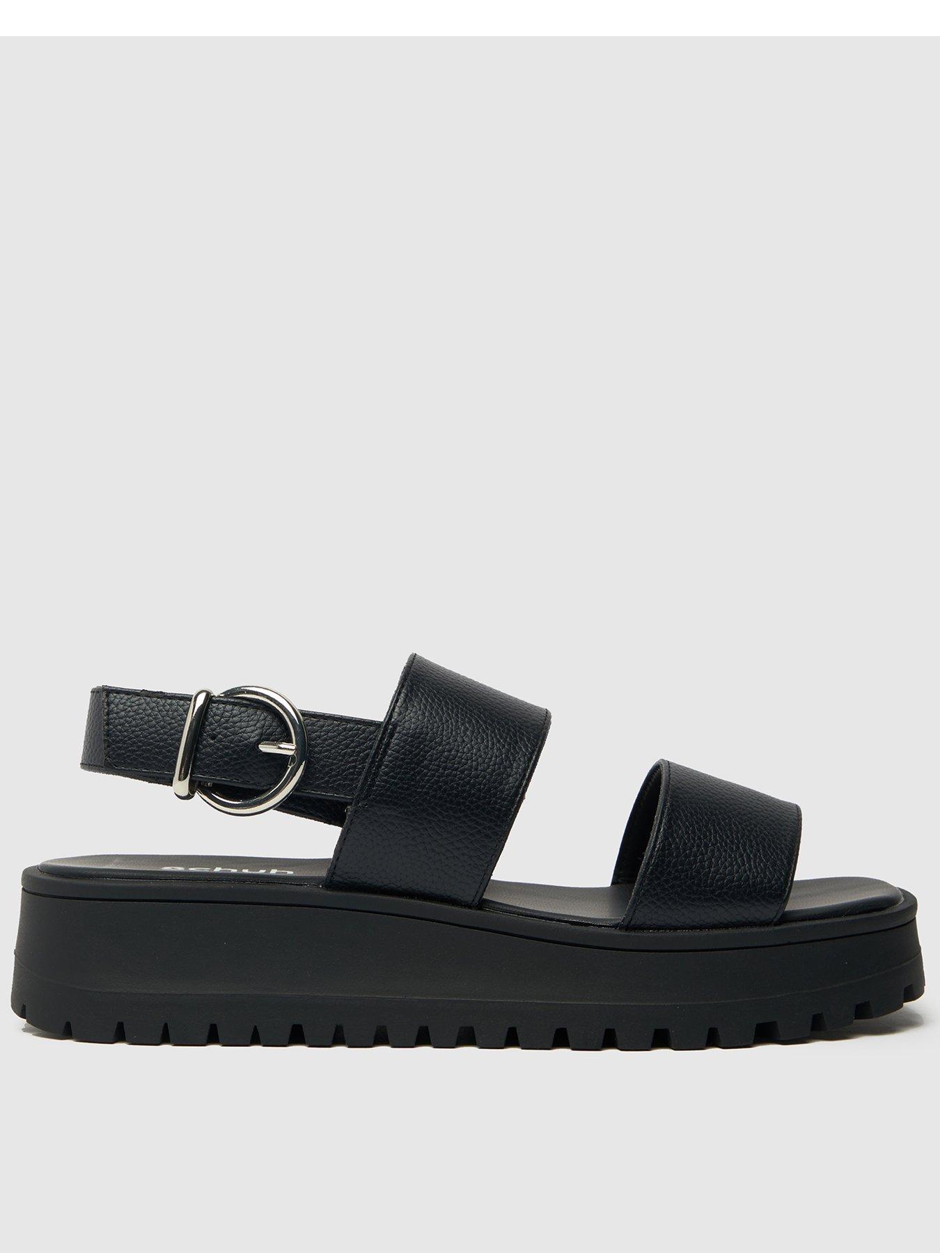 Schuh Tanya Chunky Flatform Sandal - Black | very.co.uk