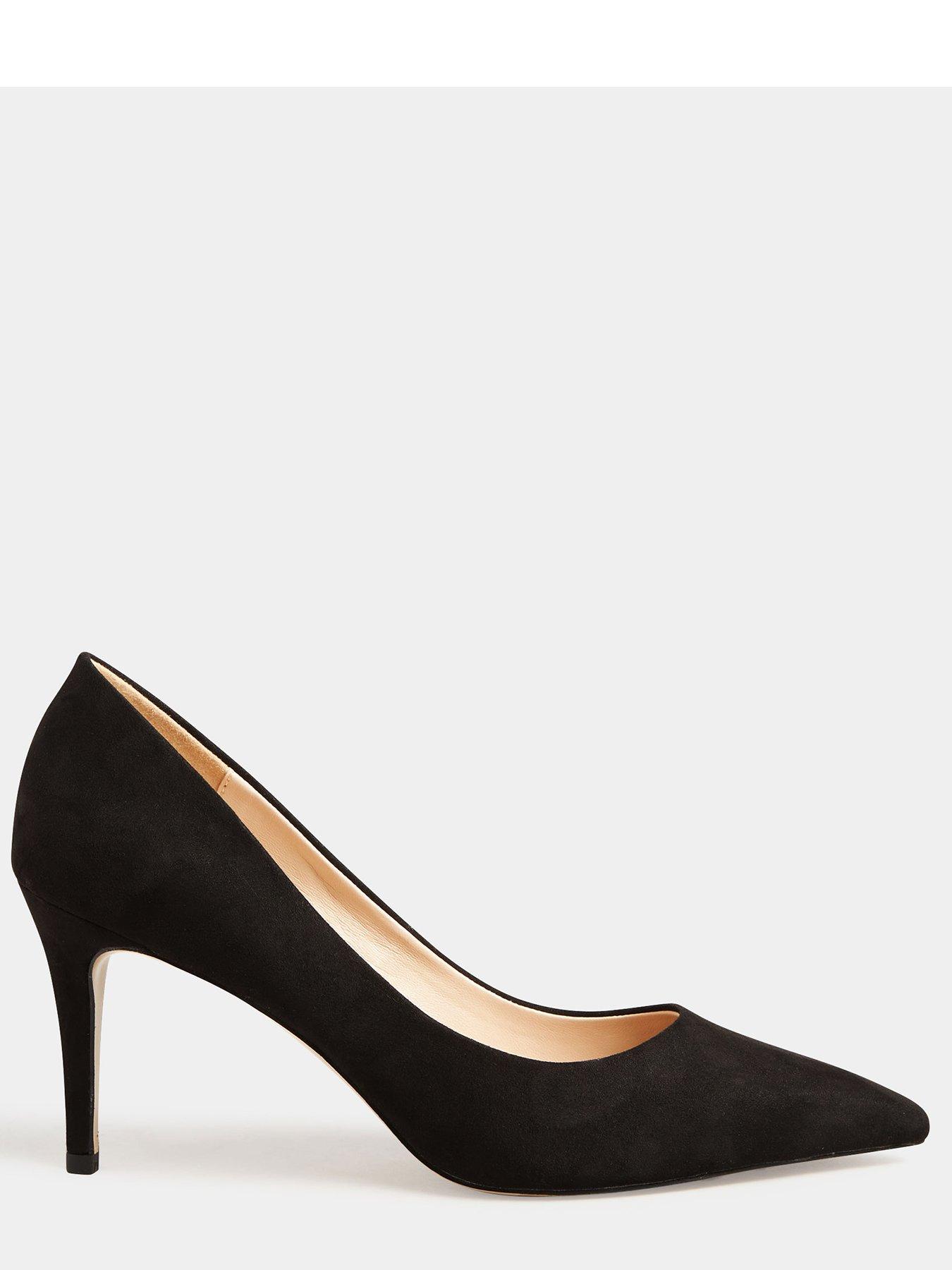 Long Tall Sally Point Court Shoe Black | Very.co.uk