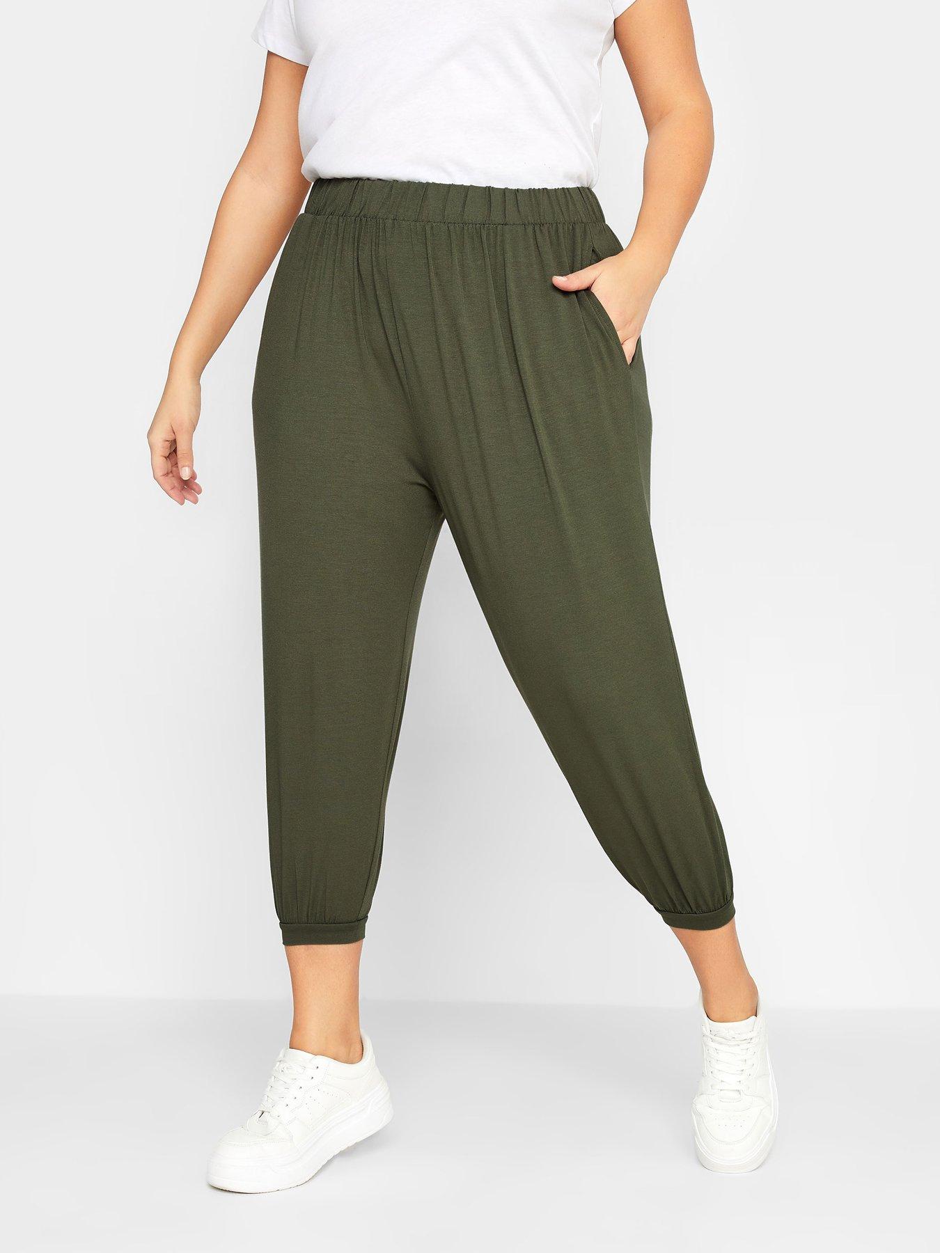 undefined Jersey Crop Harem Khaki