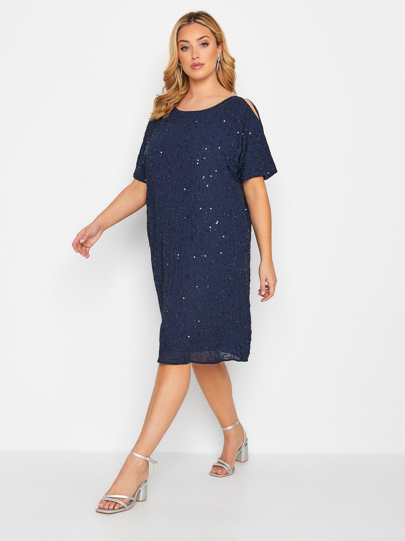 Plus size clearance navy dresses uk