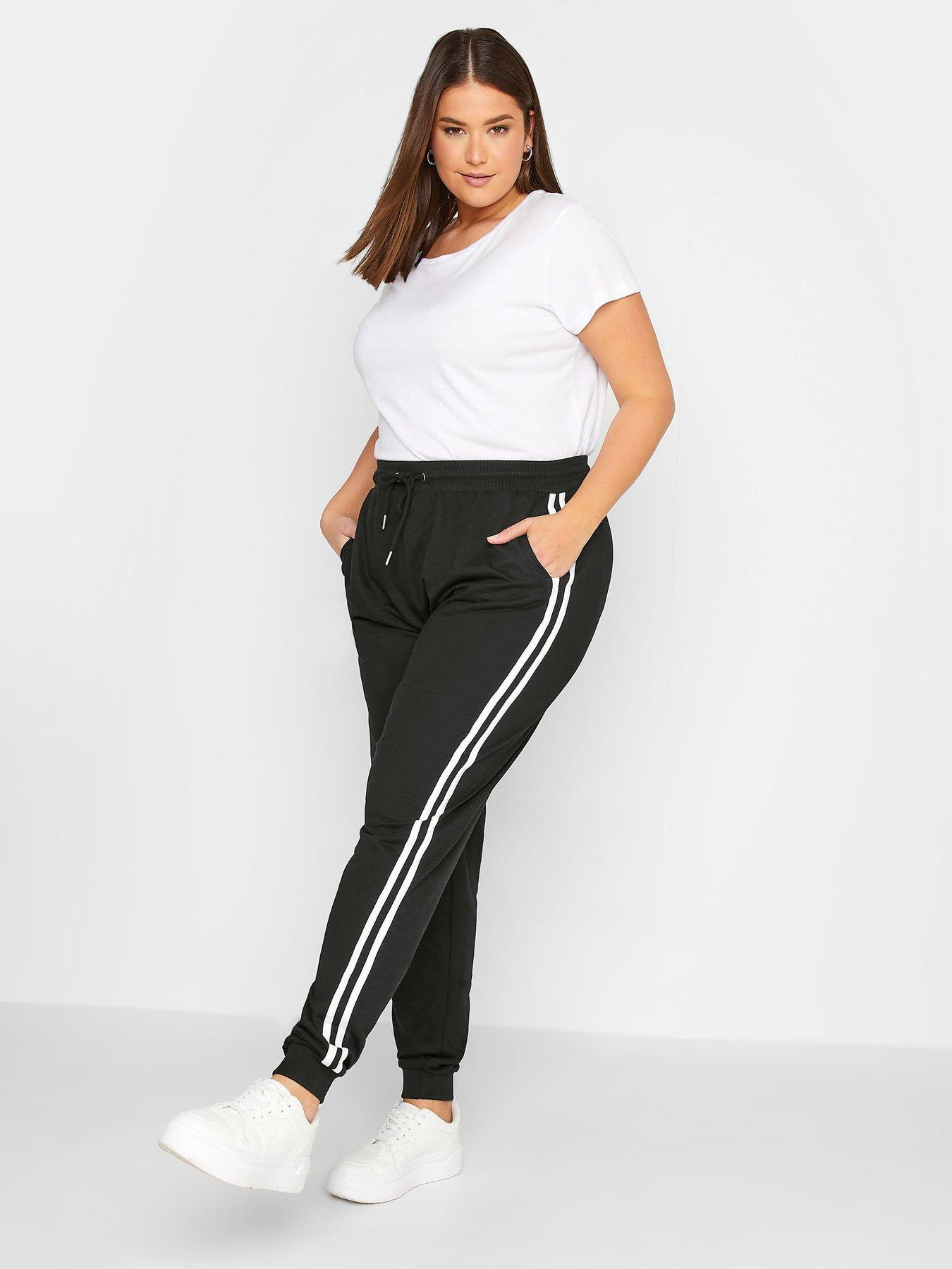 Plus size best sale side stripe trousers