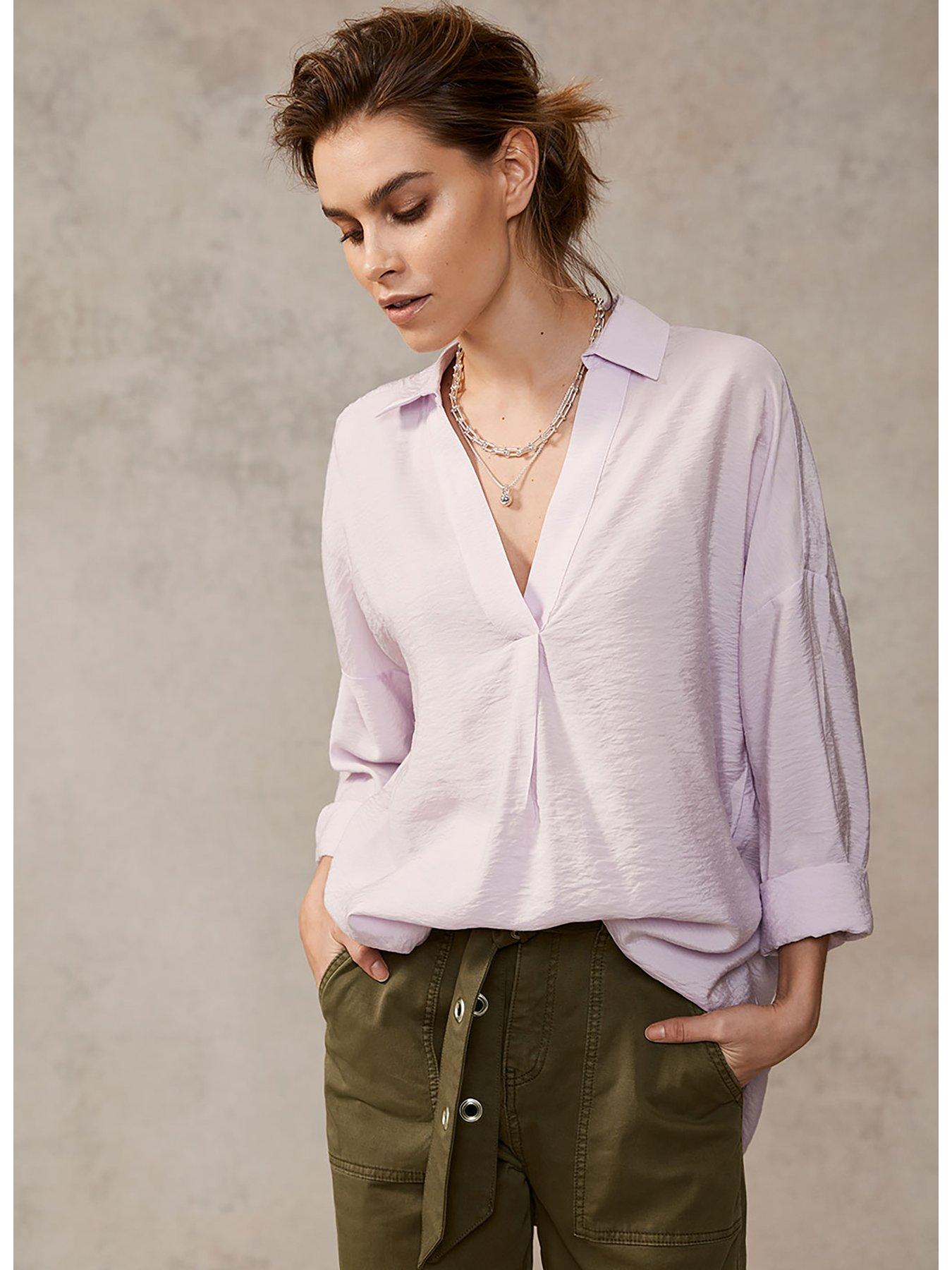 Mint Velvet Lilac Longline Throw On Shirt | very.co.uk