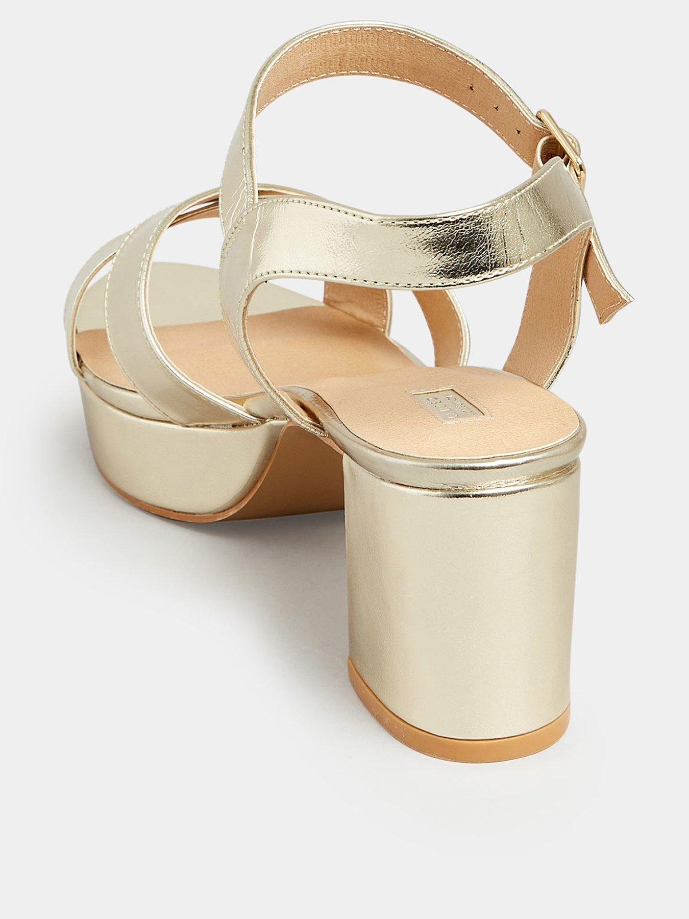 Yours Metallic Platform Sandal Gold very.co.uk