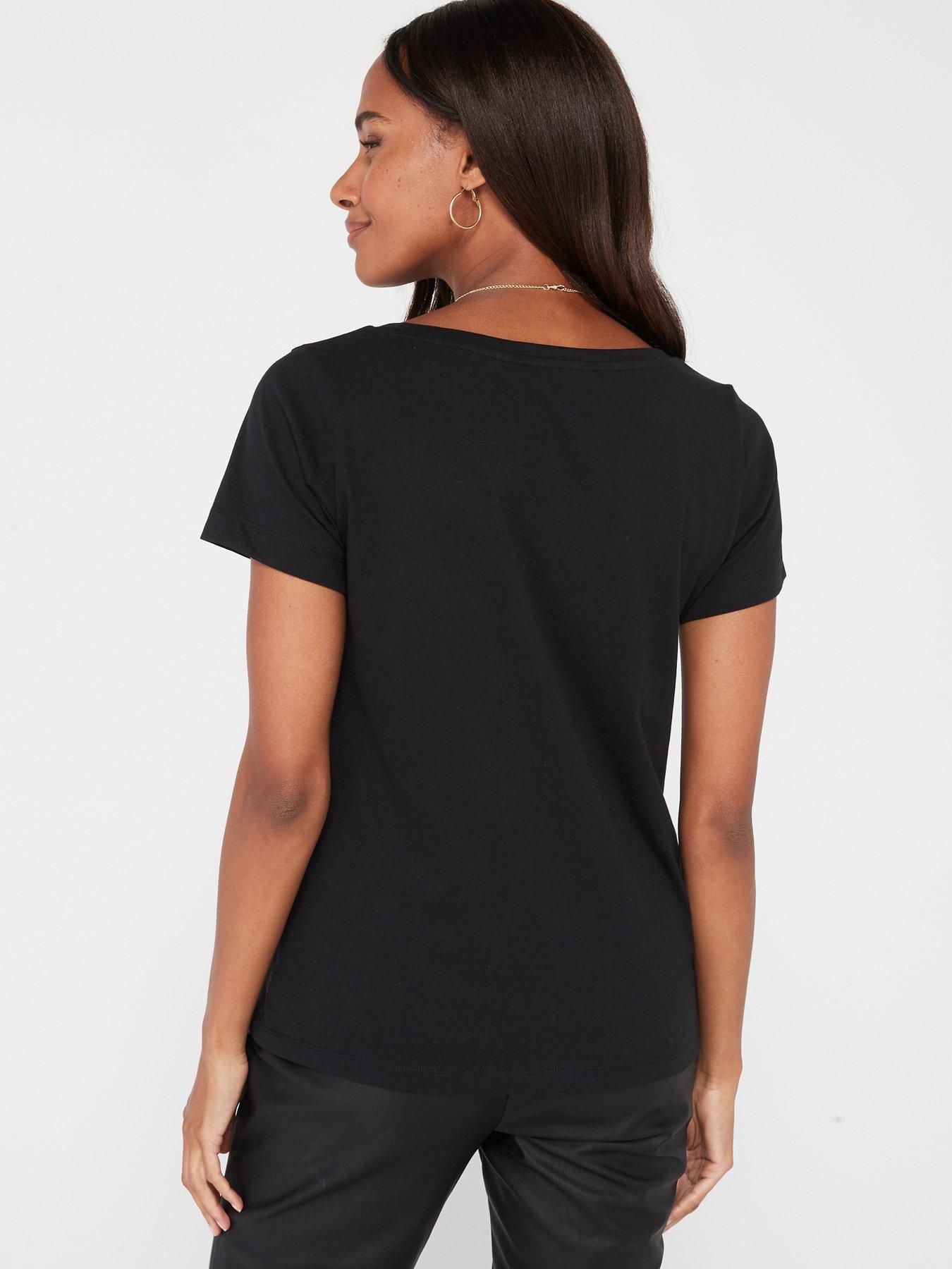 Image 2 of 6 of Everyday The Essential Scoop Neck T-Shirt - Black