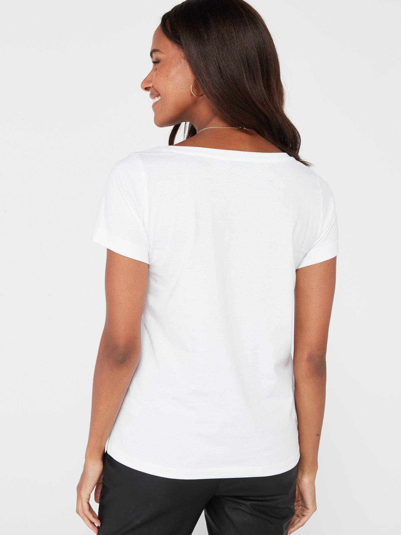 Image 2 of 6 of Everyday The Essential Scoop Neck T-Shirt - White
