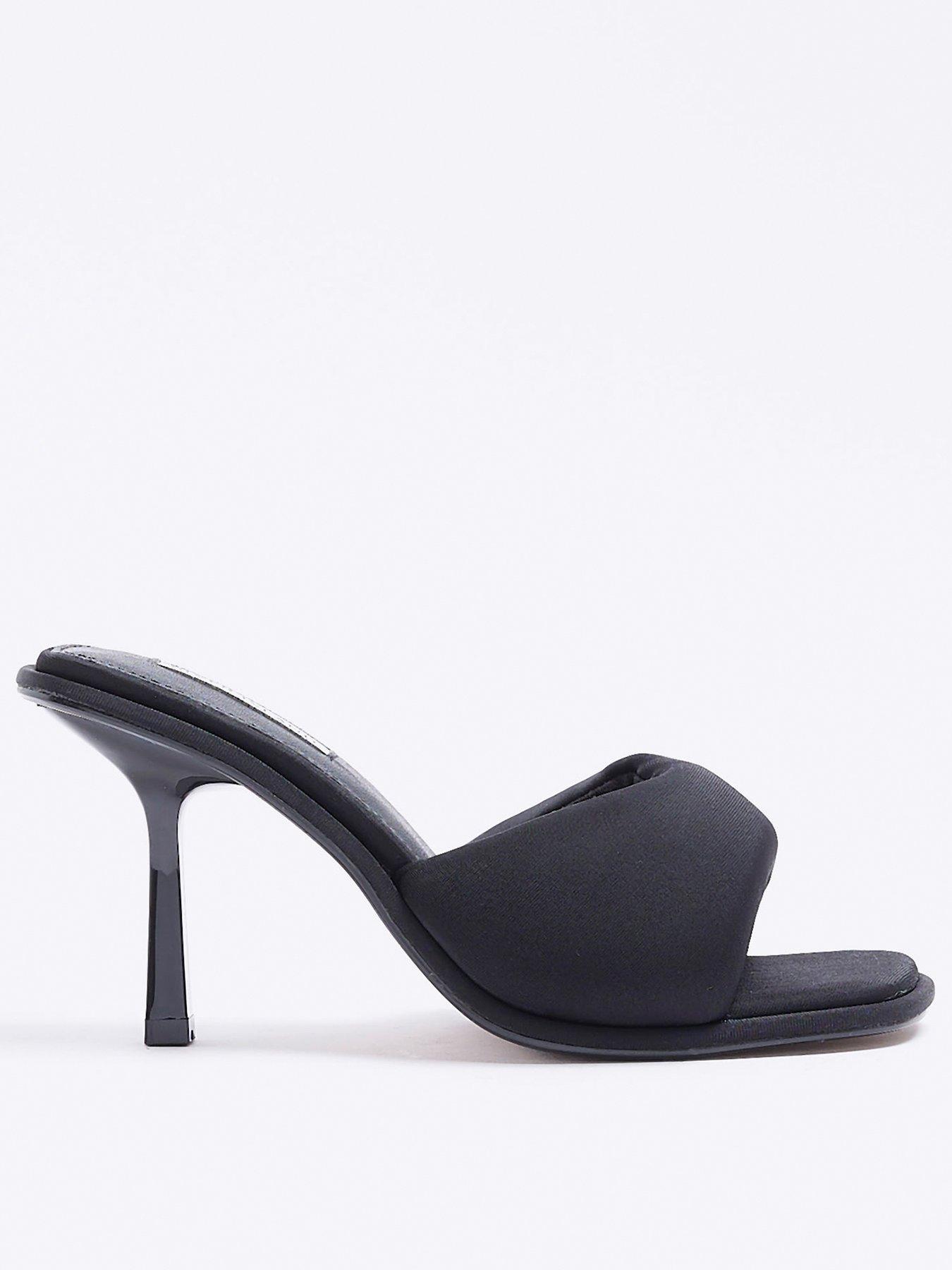 River Island Padded Mule Heels - Black | Very.co.uk