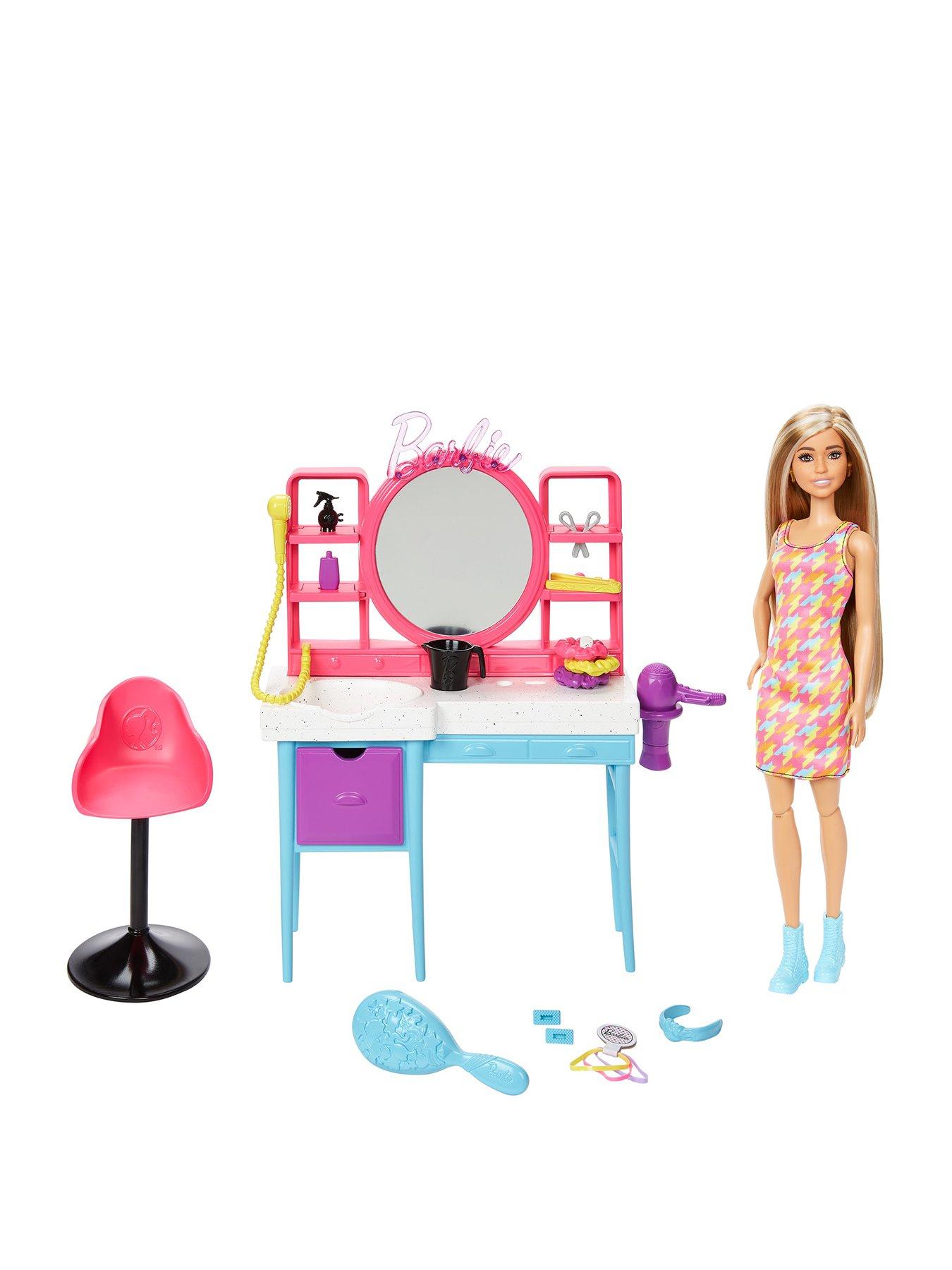 For Barbie Doll Furniture Accessories Plastic Toy With Light Dressing Table  Wardrobe Wardrobe Set Play Holiday Gift Girl DIY - AliExpress