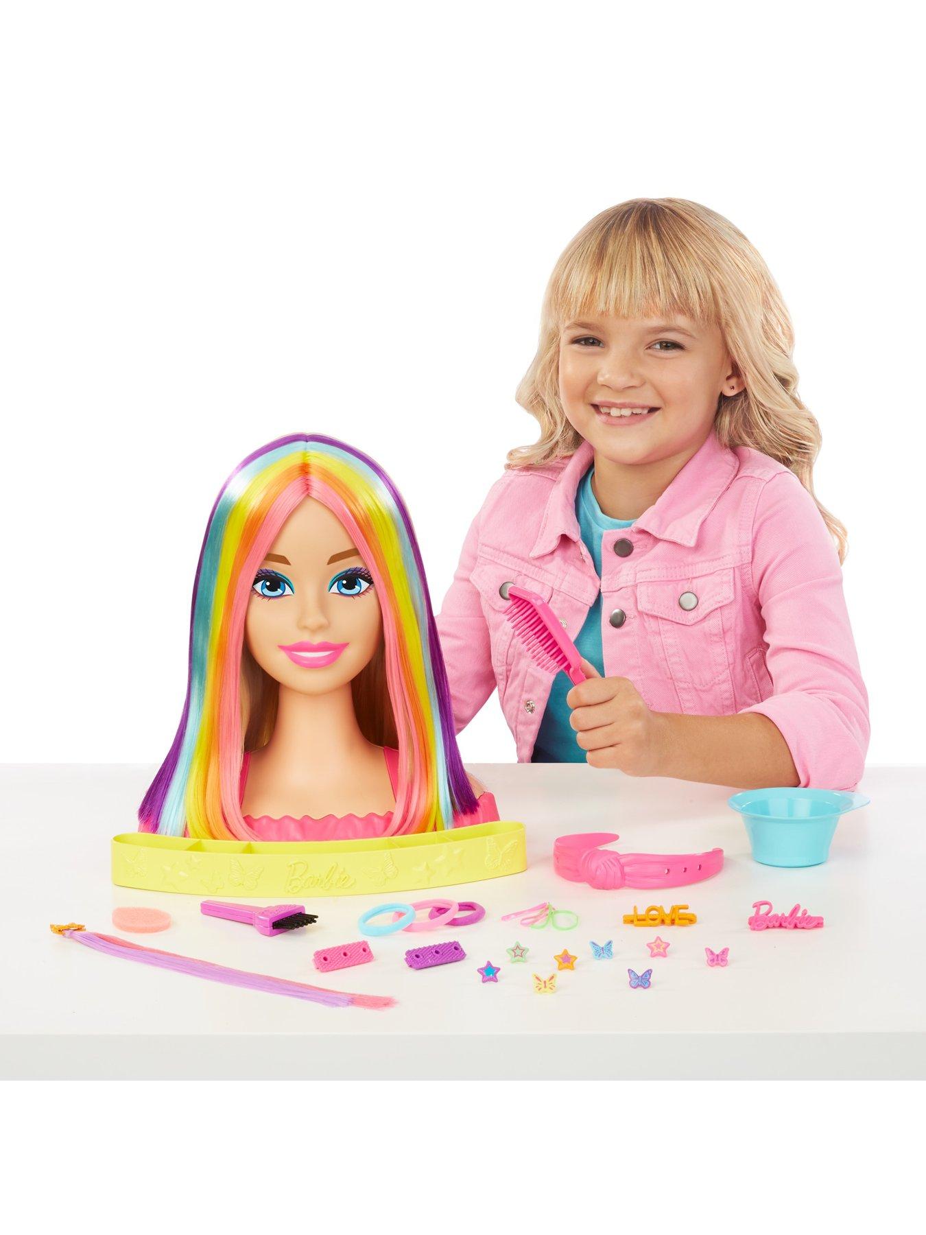 Barbie Totally Hair Deluxe Neon Styling Head - Straight Blonde Hair