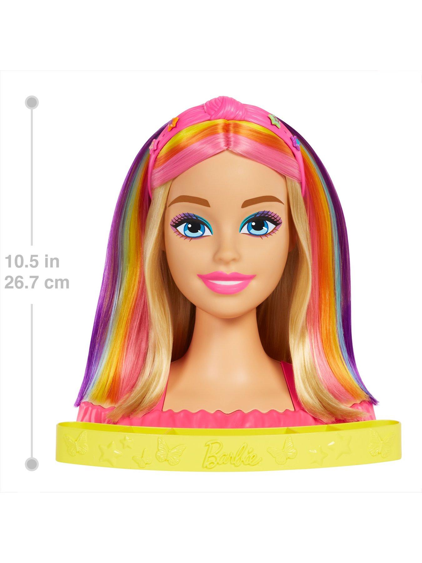 Barbie Totally Hair Deluxe Neon Styling Head - Straight Blonde Hair