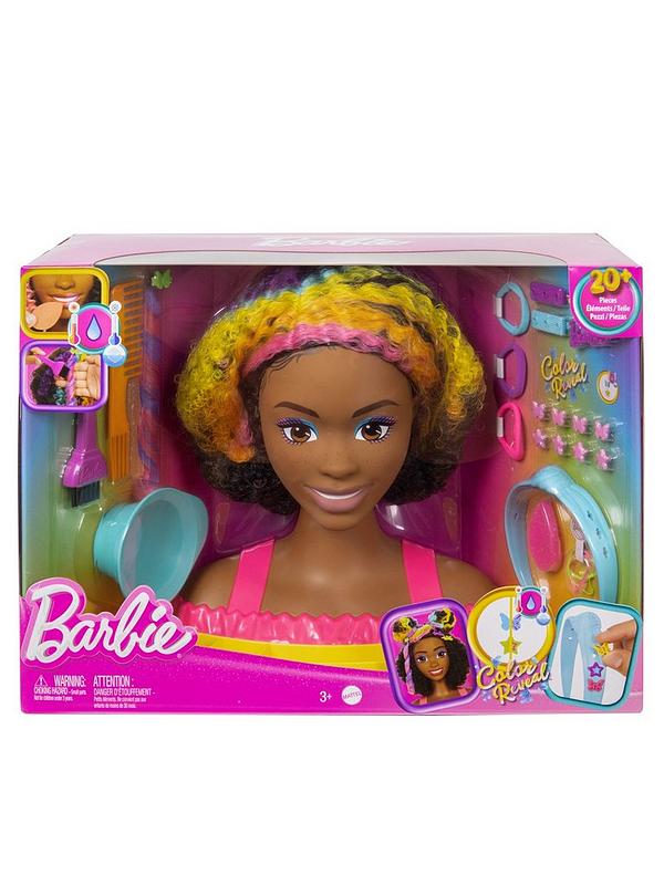Image 5 of 6 of Barbie Totally Hair Deluxe Neon Styling Head - Curly Brown Hair