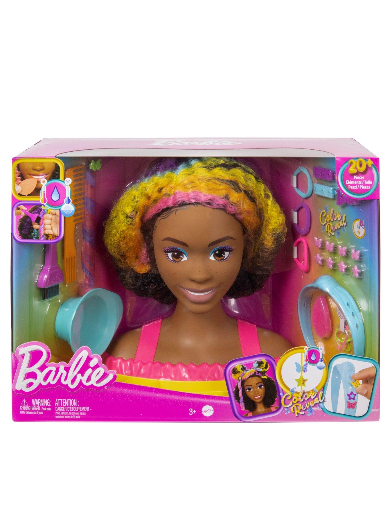 Barbie Totally Hair Deluxe Neon Styling Head - Curly Brown Hair