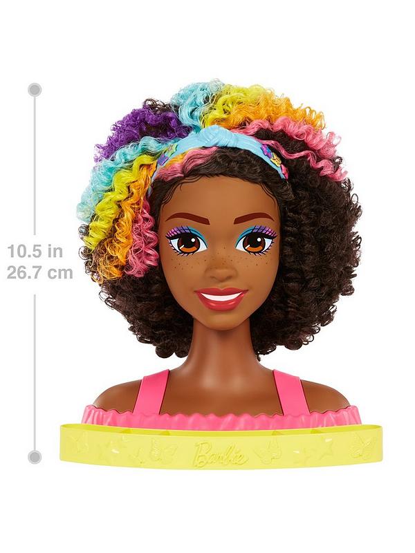 Image 6 of 6 of Barbie Totally Hair Deluxe Neon Styling Head - Curly Brown Hair