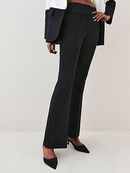 Karen Millen Kickflare Crepe Trouser - Black, Black, Size 10, Women