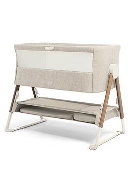 Product photograph of Mamas Papas Lua Bedside Crib - Beige from very.co.uk